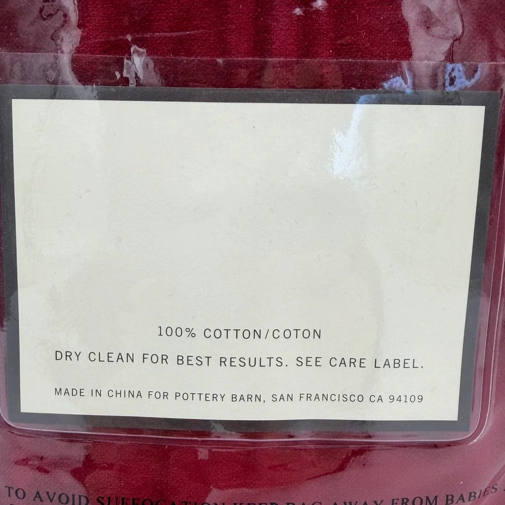 NEW Pottery Barn Megan Armchair Slipcover Red‎ Velvet Cotton 9424243